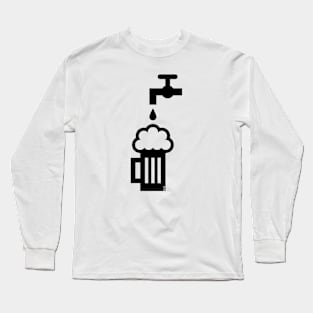 Beer Mug With Tap (Keg Beer / Draft Beer / Black) Long Sleeve T-Shirt